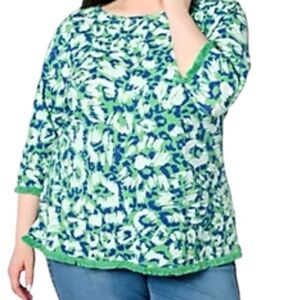 Belle by Kim Gravel TripleLuxe Knit Fierce Fringe Top Size 2X